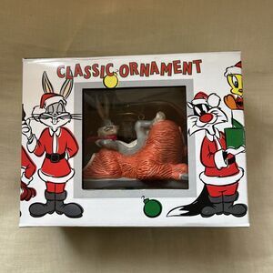 1991 Warner Bros Studio Store Gossamer & Bugs Bunny Sled Ornament with Box